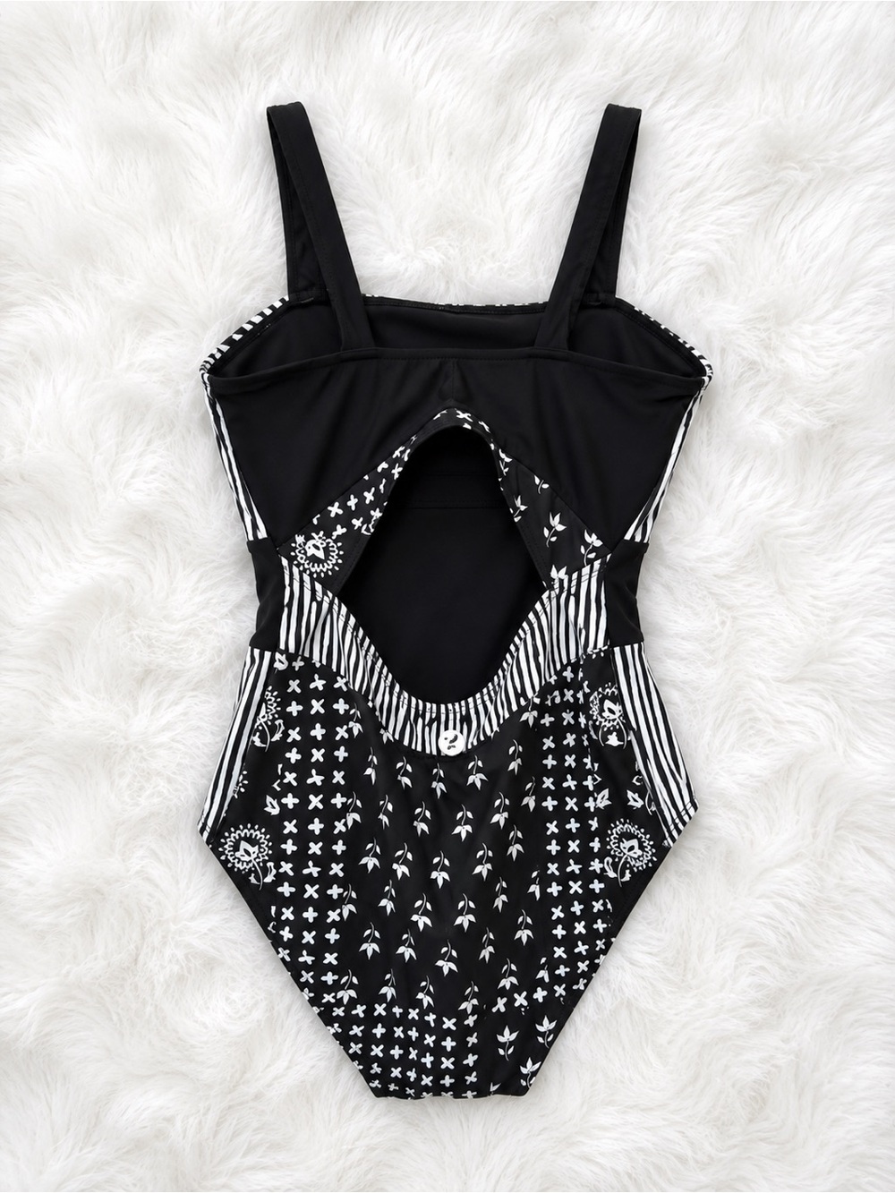 Nani Black & White Patchwork One-Piece Swimsuit - Picture 2 of 2